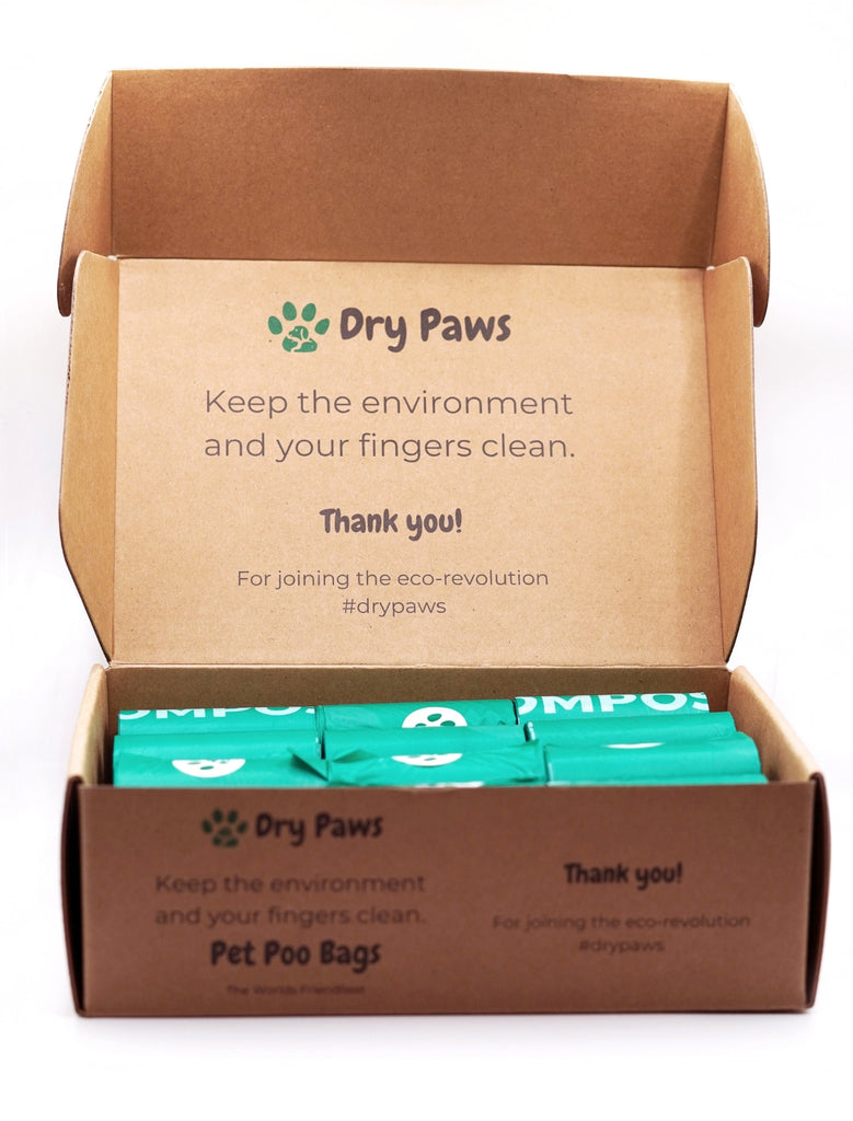 100% Biodegradable Plant Based Pet Poo Bags - 24 Rolls - Dry Paws