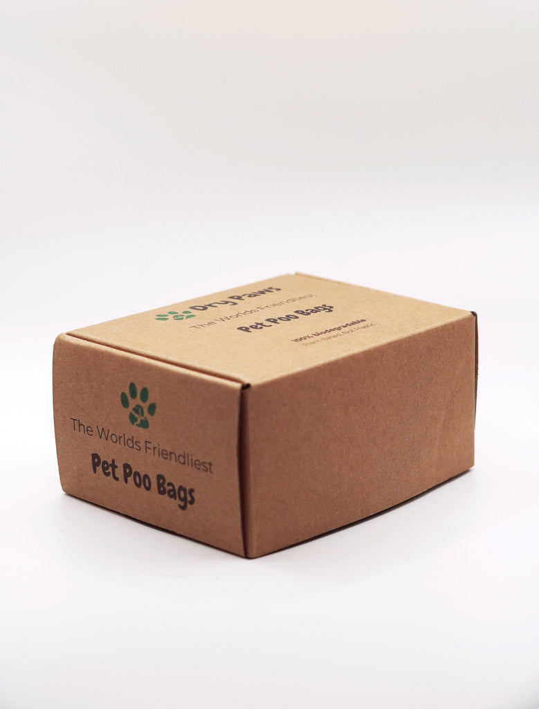 100% Biodegradable Plant Based Pet Poo Bags - 12 Rolls - Dry Paws